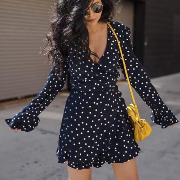 Zara Dresses & Skirts - Zara Navy Polka Dot Dress Romper
